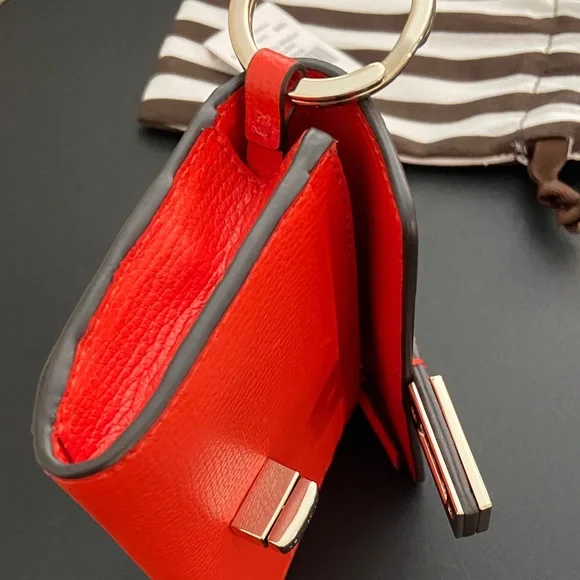 Henri Bendel Orange Leather Compact Wallet - Picture 15 of 16